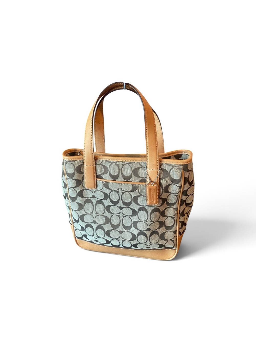 Coach Khaki and Saddle Signature Canvas Tote